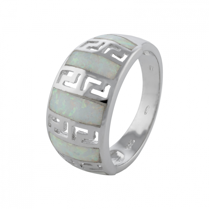 Inel din argint 925, Piatra: opal, Latime banda inelara: 3mm/ 10 mm, Culoare: alb, Cod:955I7 [1]