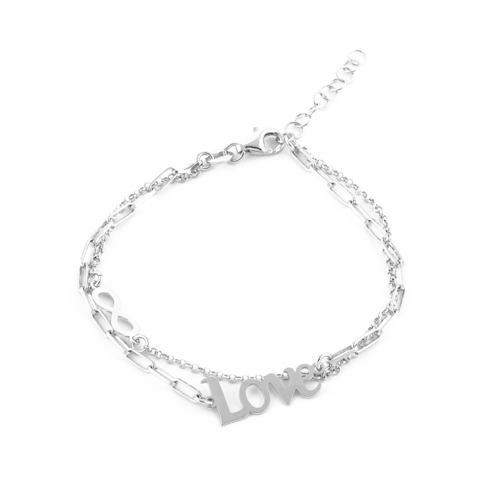 Bratara cu lant dublu, din argint 925 rodiat,  Sonis Silver [1]