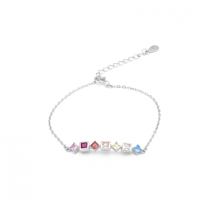 Bratara din argint 925 rodiat, Piatra : zirconia fatetata , Culoare : multicolor ,  Sonis Silver [1]