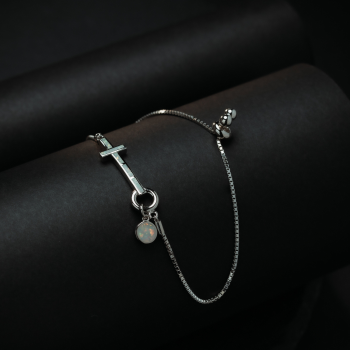 Bratara din argint 925 rodiat, Piatra: opal, Sonis Silver [2]