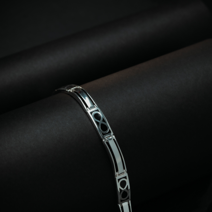 Bratara din argint 925, Piatra: email, Culoare: negru, Barbati,Sonis Silver [2]