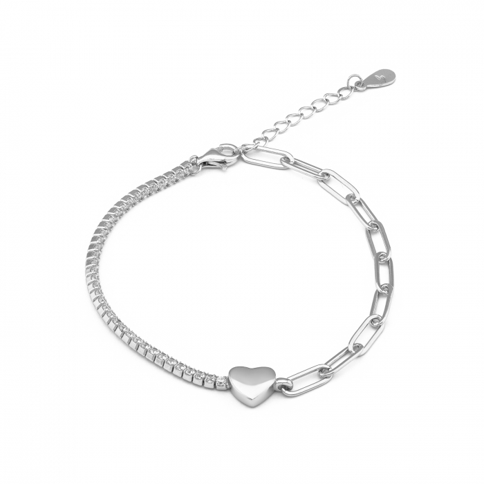 Bratara din argint 925 rodiat , Piatra ; zirconia fatetata , Culoare : transparenta , Sonis Silver [1]