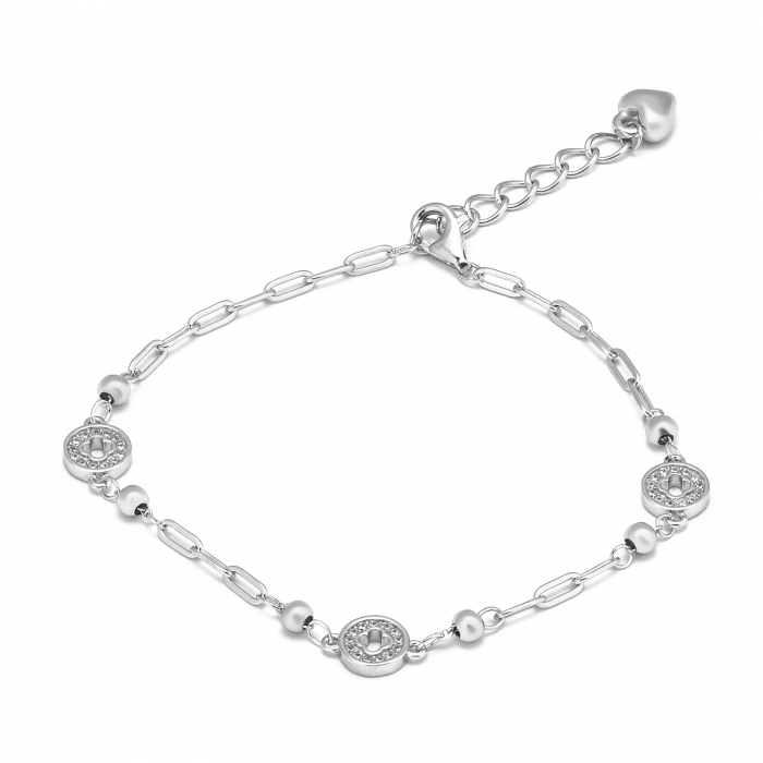 Bratara din argint 925 rodiat , Piatra: cubic zirconia, Culoare: transparenta, [1]