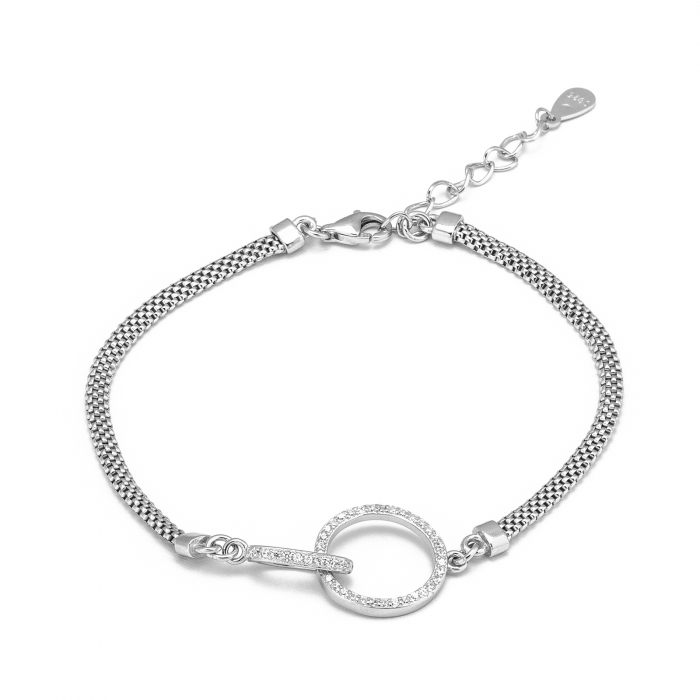 Bratara din argint 925 rodiat ,Piatra : cubic zirconia , Culoare : transparent , Sonis Silver [1]