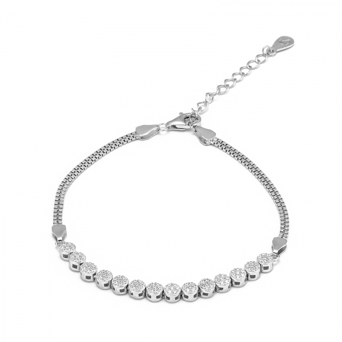 Bratara din argint 925 rodiat , Piatra : cubic zirconia , Culoare : transparenta , Sonis Silver [1]