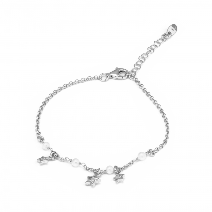 Bratara din argint 925 rodiat , Piatra : perla de laborator , Culoare : alb , Sonis Silver [1]