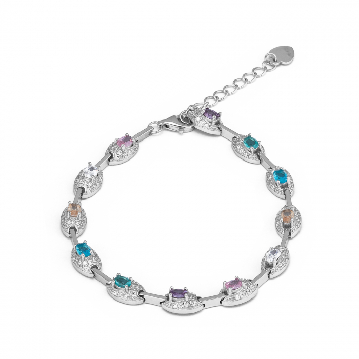 Bratara din argint 925 rodiat , Piatra : zirconia fatetata si cubic zirconia , Culoare : multicolor ,Sonis Silver [1]