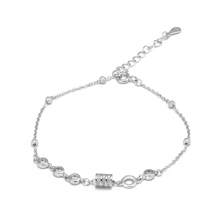 Bratara din argint 925 rodiat , Piatra: zirconia fatetata si cubic zirconia, Culoare: transparenta, Sonis Silver [1]