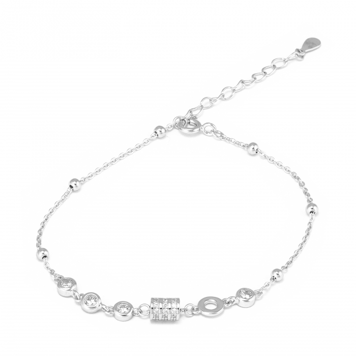 Bratara din argint 925 rodiat ,Piatra: zirconia fatetata si cubic zirconia , Culoare: transparenta,  Sonis Silver [1]