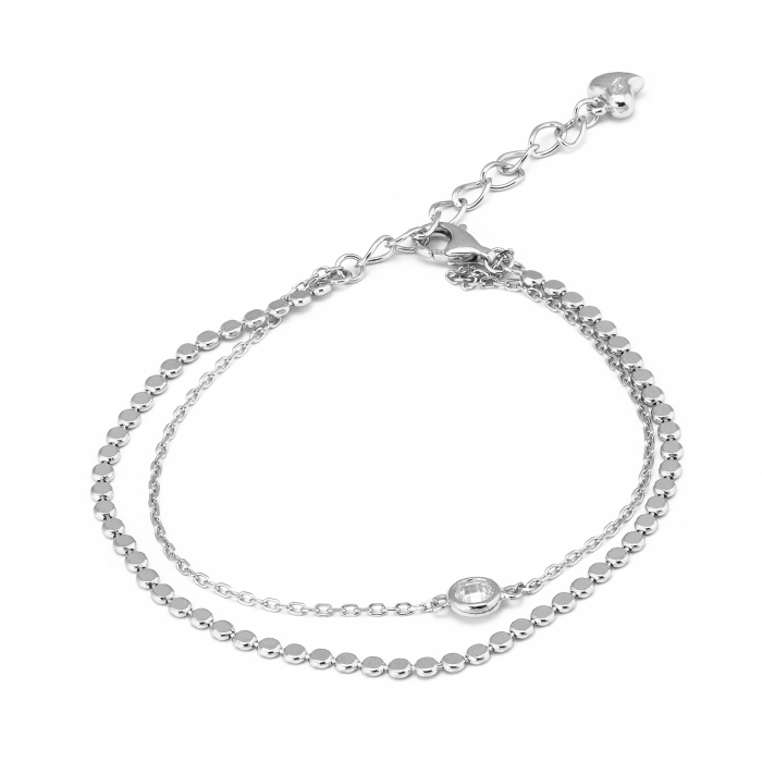 Bratara cu doua siruri din argint 925 rodiat , Sonis Silver [1]
