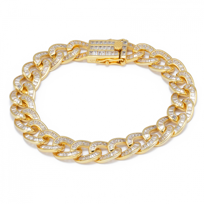 Bratara tip "Cuban " din argint 925, placat cu aur de 14 kt, Sonis Silver [1]