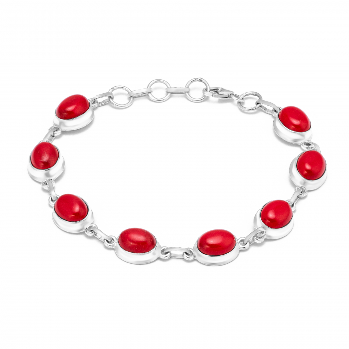 Bratara din argint 925, Piatra: coral, Culoare: rosu , Sonis Silver [1]