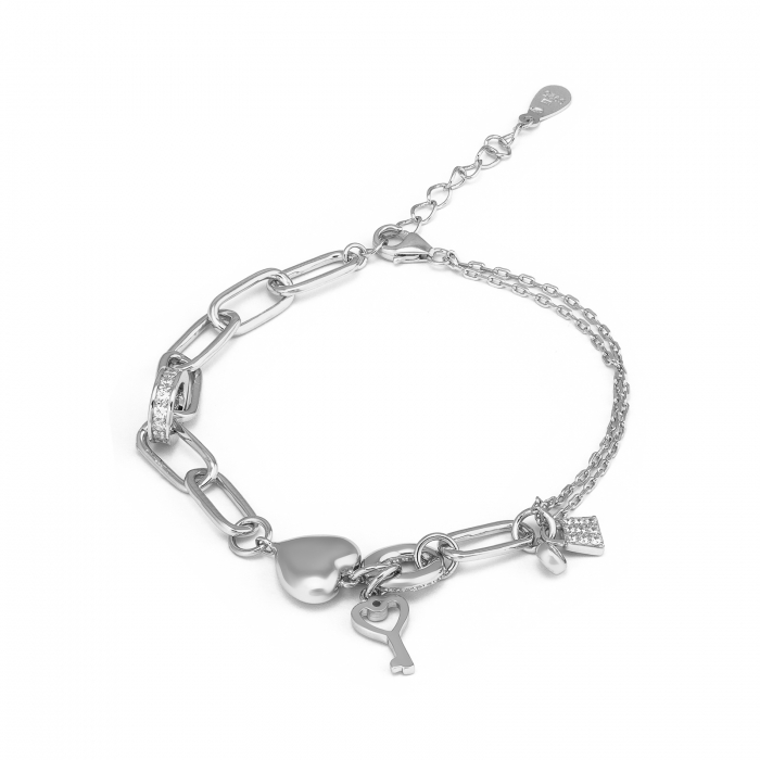 Bratara din argint 925 rodiat , Piatra : cubic zirconia , Culoare : transparenta , Sonis Silver [1]