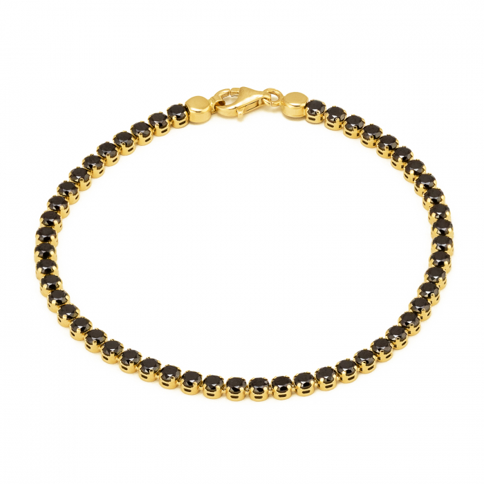 Bratara tip ''Tennis'' din aur 585/ 14 kt, Piatra: zirconia fatetata, Culoare: negru [1]
