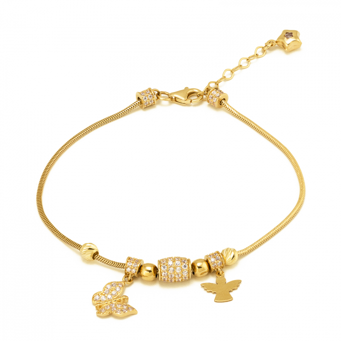 Bratara din aur 585/ 14 kt, Piatra: cubic zirconia, Culoare: transparenta [1]