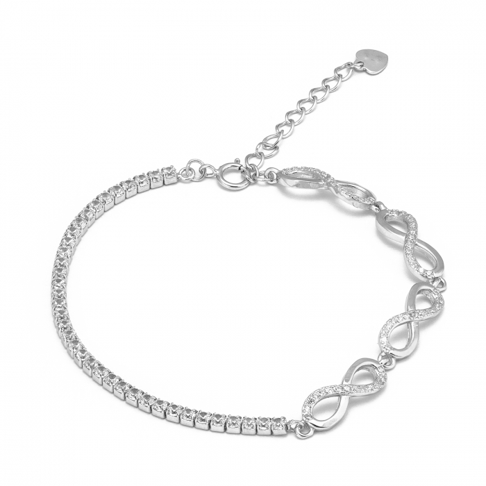 Bratara tip "Tennis" din argint 925 rodiat ,Piatra: cubic zirconia , Culoare: transparenta, Sonis Silver [1]