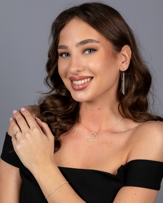 Bratara tip ''Tennis'' din aur 585/ 14 kt, Piatra: cubic zirconia, Culoare: transparenta [2]