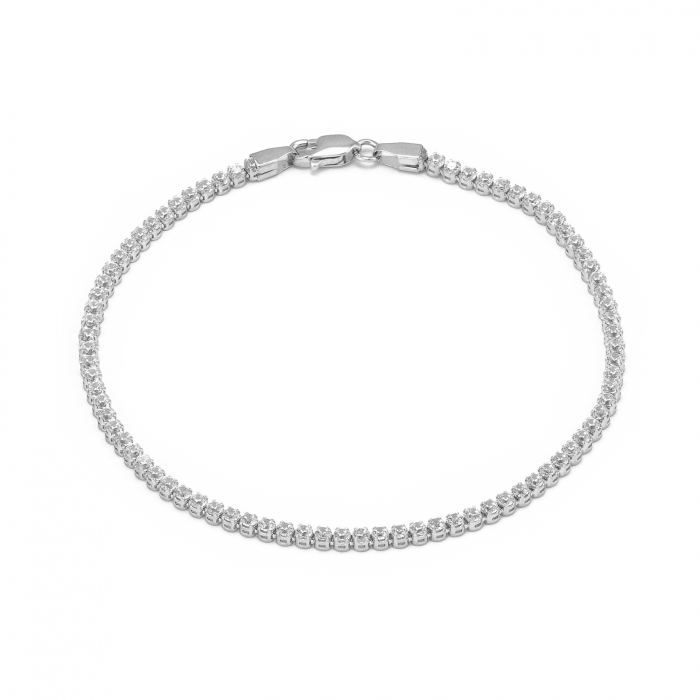 Bratara tip ''Tennis'' din aur alb 585/ 14 kt, Piatra: zirconia fatetata, Culoare: transparent [1]