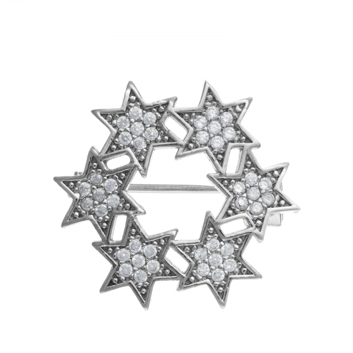 Brosa din argint 925, Piatra: cubic zirconia, Greutate: 3.39 gr, Culoare: transparenta, Cod:749#9P3 [1]