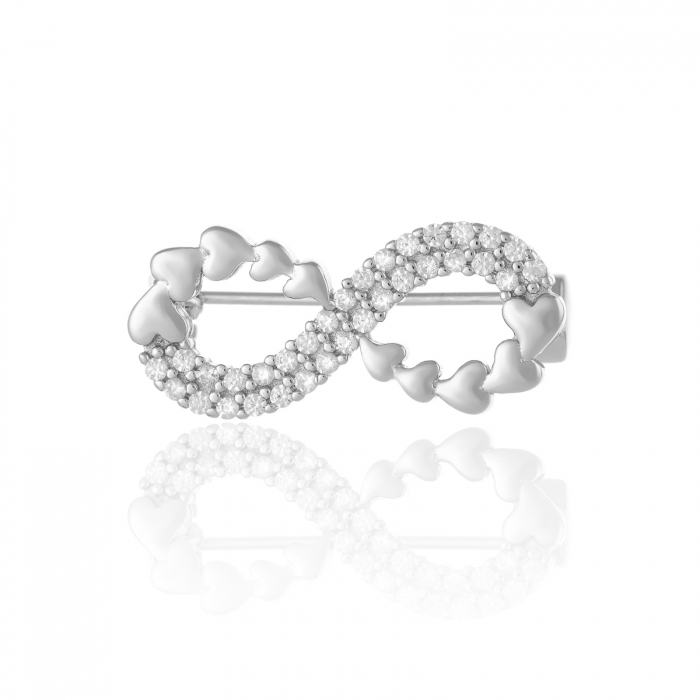 Brosa din argint 925 rodiat, Piatra: zirconia fatetata , Culoare: transparenta [1]