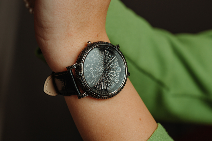 Ceas din argint 925 rodiat, Piatra: cubic zirconia, Culoare: negru,  Sonis Silver [4]