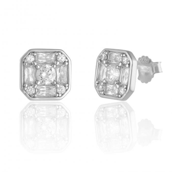 Cercei din argint 925, Piatra: zirconia fatetata, Culoare: transparenta , Sonis Silver [1]