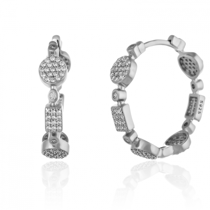Cercei din argint 925 , Piatra: zirconia fatetata si cubic zirconia, Culoare: transparenta ,Sonis Silver [1]