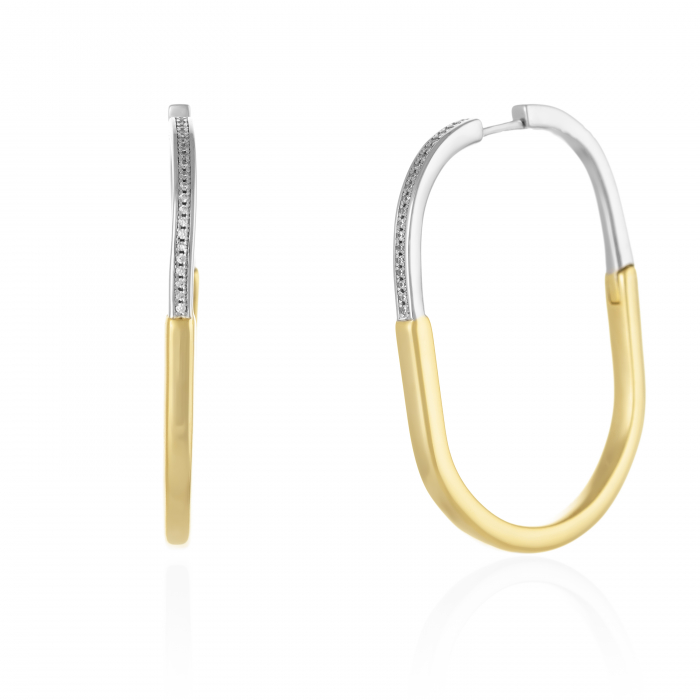 Cercei din argint 925 , placat cu aur de 14 kt, Piatra: cubic zirconia, Culoare: transparenta, Sonis Silver [1]