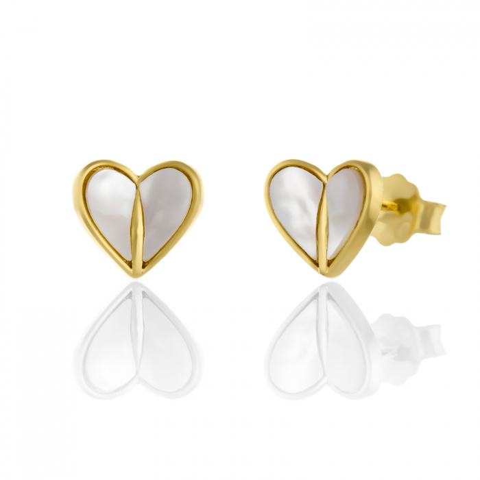 Cercei din argint 925 placat cu aur de 14 kt, Piatra: sidef , Culoare: sidef, Sonis Silver [1]