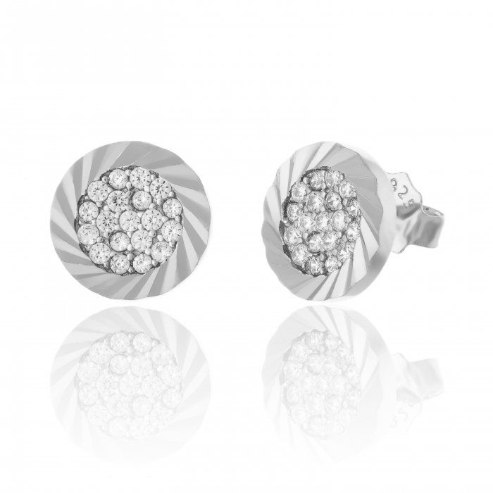 Cercei din argint 925 rodiat ,Piatra : cubic zirconia , Culoare : transparenta , Sonis Silver [1]