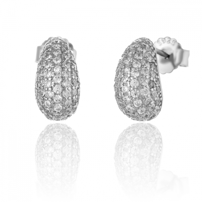 Cercei din argint 925 rodiat, Piatra: cubic zirconia , Culoare: transparenta, Sonis Silver [1]