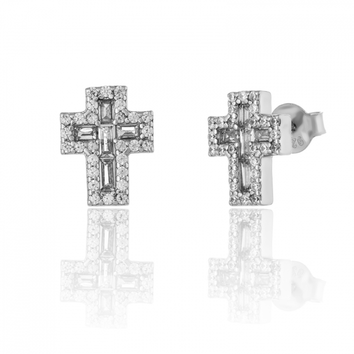 Cercei din argint 925 rodiat , Piatra: cubic zirconia, Culoare : transparenta , Sonis Silver [1]