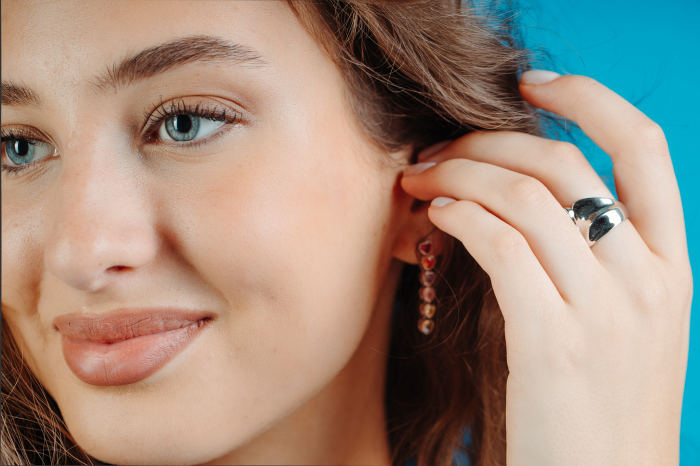 Cercei din argint 925 rodiat, Piatra: zirconia fatetata, Culoare: multicolor, [3]