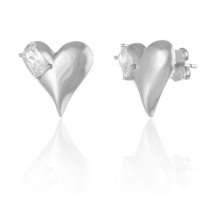 Cercei din argint 925 rodiat , Piatra: zirconia fatetata, Culoare : transparenta , [1]