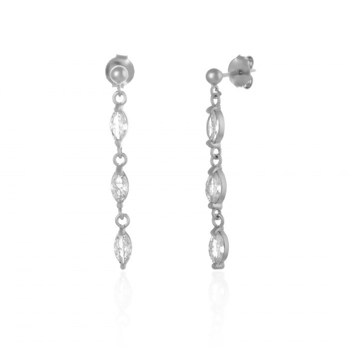 Cercei din argint 925 ,Piatra : zirconia fatetata , Culoare : transparenta , Sonis Silver [1]