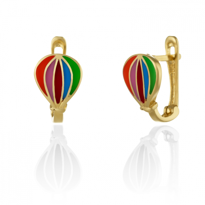 Cercei din aur 585/ 14 kt, Piatra: email, Culoare: multicolor [1]