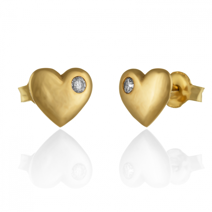 Cercei din aur 585/ 14 kt, Piatra: zirconia fatetata, Culoare: transparenta [1]