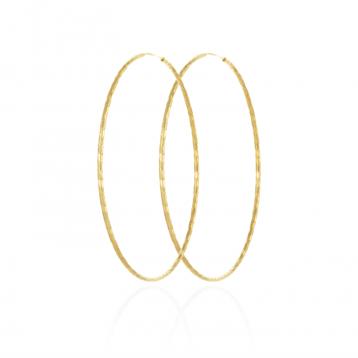 Cercei tip " Creole " din argint 925 placat cu aur de 14 kt , Sonis Silver [1]