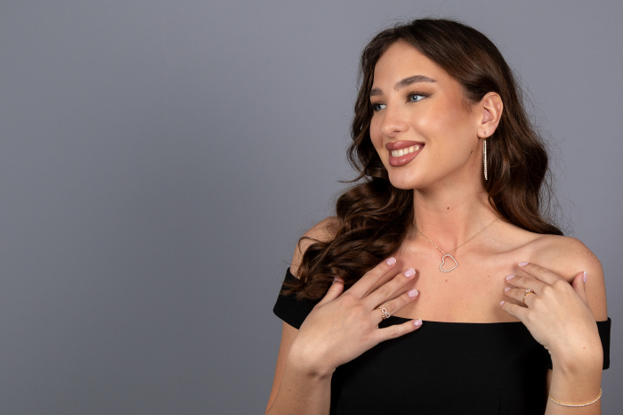 Cercei tip "Tennis" din aur 585/ 14 kt, Piatra: cubic zirconia, Culoare: transparent [3]