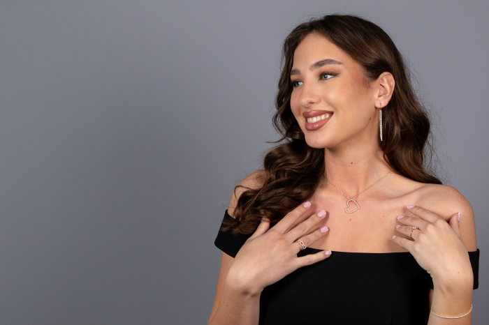 Cercei tip "Tennis" din aur 585/ 14 kt, Piatra: cubic zirconia, Culoare: transparent [4]