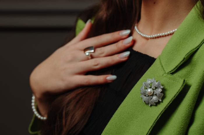 Colier din perle  de laborator cu inchizatoare din argint 925, rodiat ,Piatra : perla de laborator  , Culoare : alb, Sonis Silver [3]