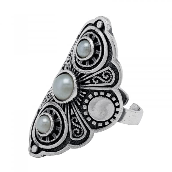 Inel din argint 925, Piatra: perle de cultura, Latime banda inelara: 3mm/ 35mm, Culoare: alb, Cod:975i5 [1]