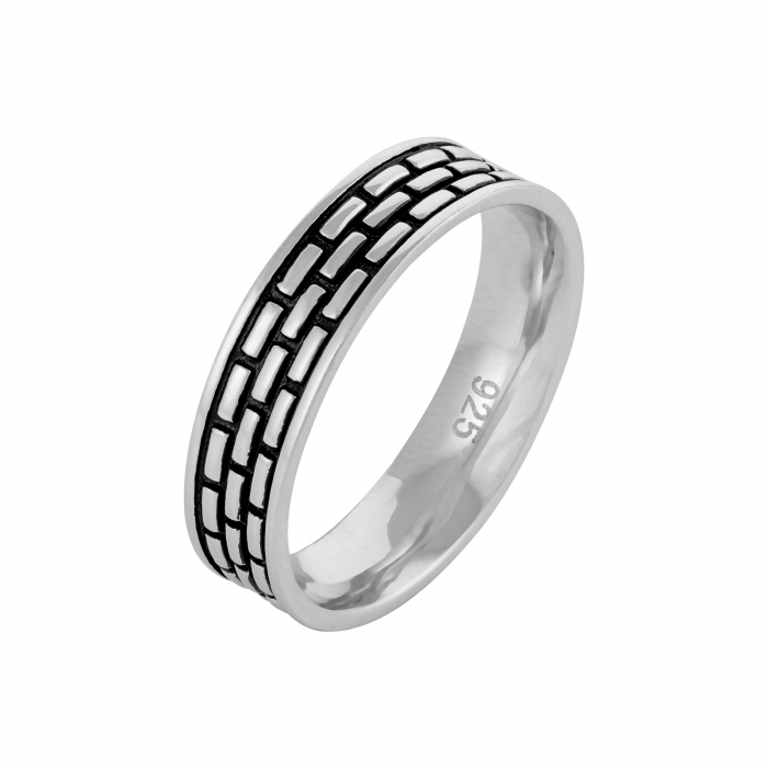 Inel  tip " Verigheta '' din argint 925 rodiat, Piatra: email, Culoare: negru, Sonis Silver [2]