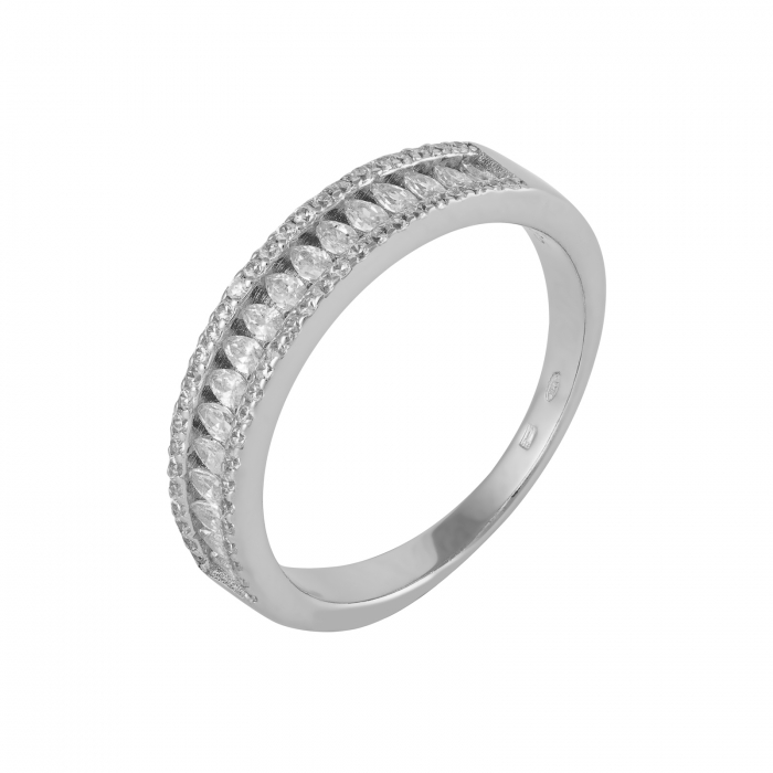 Inel din argint 925 rodiat, Piatra:  cubic zirconia, Culoare: transparenta, Sonis Silver [1]