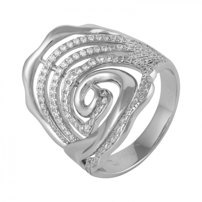 Inel din argint 925 rodiat, Piatra: cubic zirconia, Culoare: transparenta, Sonis Silver [1]