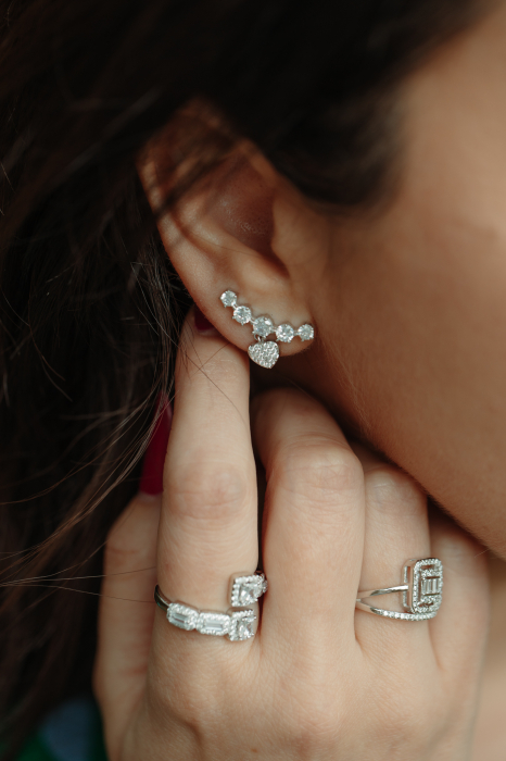 Inel din argint 925 rodiat, Piatra: zirconia fatetata si cubic zirconia, Culoare: transparenta, Sonis Silver [2]