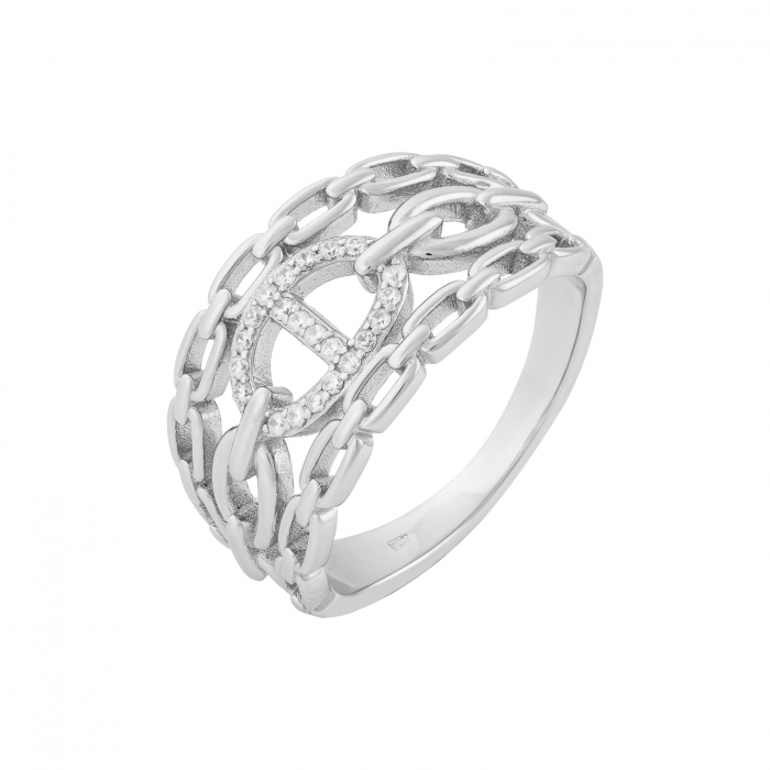 Inel din argint 925 rodiat, Piatra: cubic zirconia, Culoare: transparenta, Sonis Silver [1]