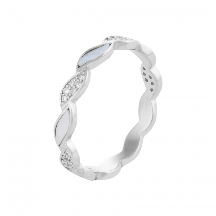 Inel din argint 925 rodiat, Piatra: email si cubic zirconia, Culoare: gri si transparent, Sonis Silver [1]