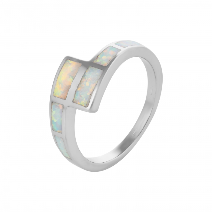 Inel din argint 925 rodiat, Piatra: opal de laborator  Culoare: alb, Sonis Silver [1]
