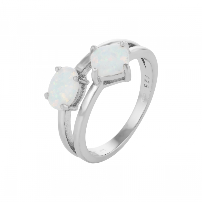 Inel din argint 925 rodiat, Piatra: opal de laborator ,Culoare: alb, Sonis Silver [2]